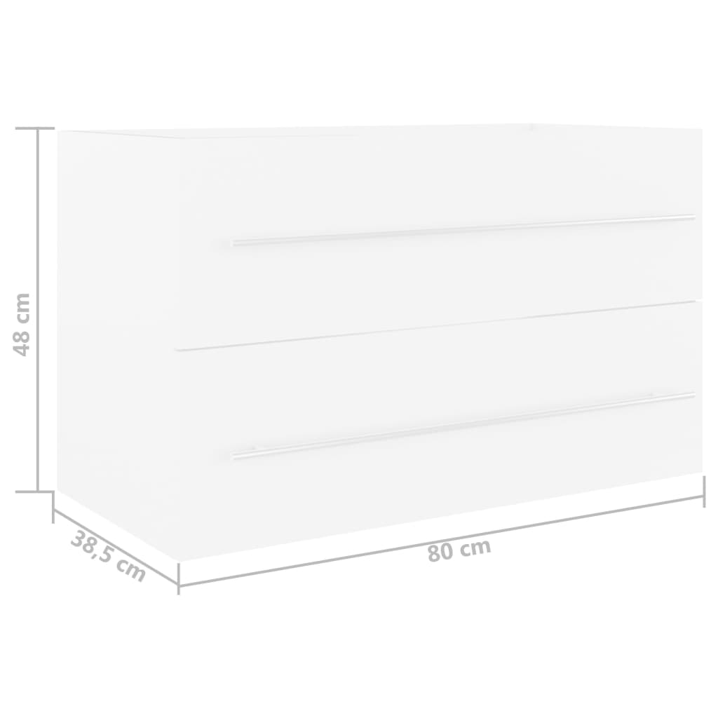 vidaXL Armario para lavabo madera contrachapada blanco 80x38,5x48 cm