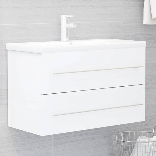 vidaXL Armario para lavabo madera contrachapada blanco 80x38,5x48 cm