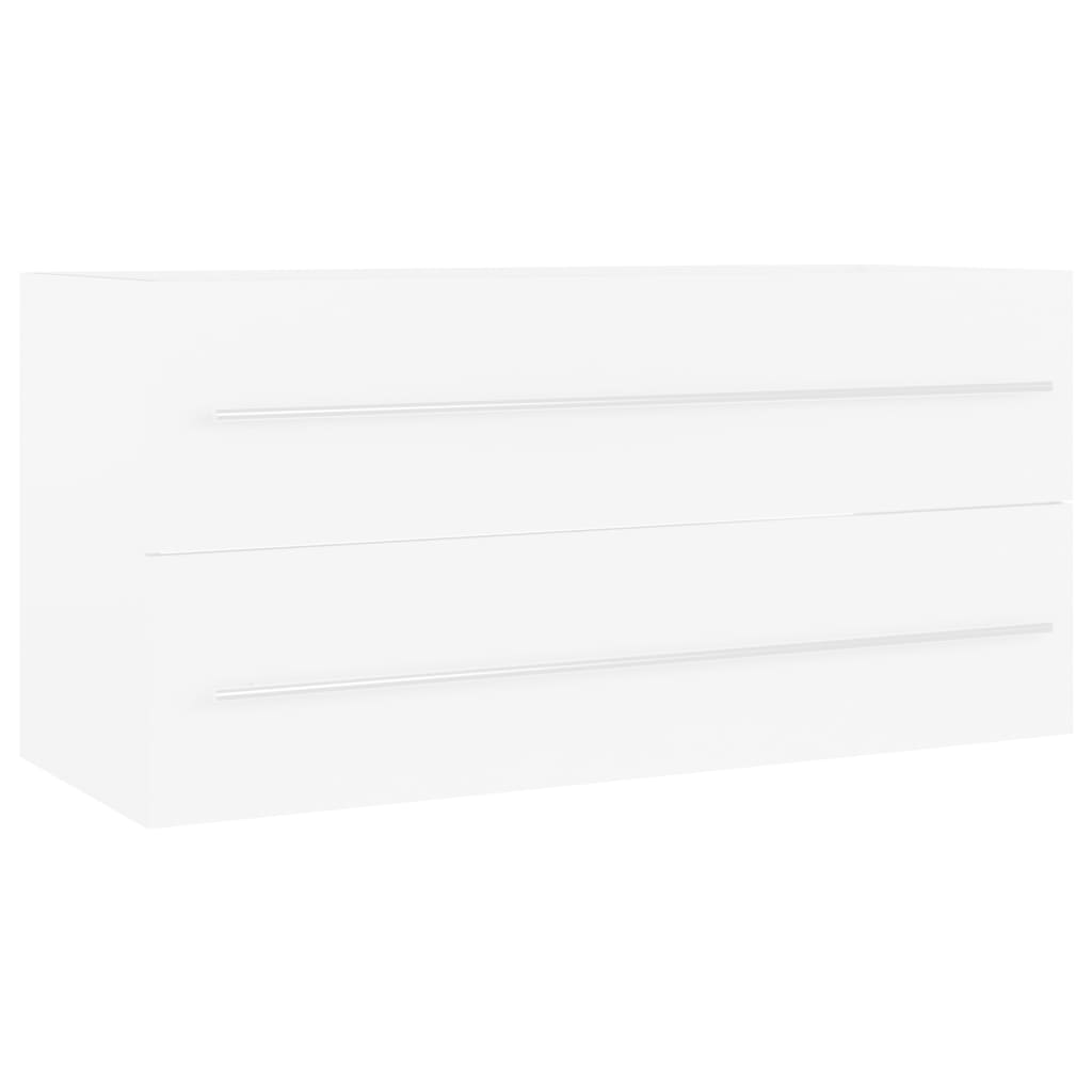 vidaXL Armario para lavabo madera contrachapada blanco 100x38,5x48 cm