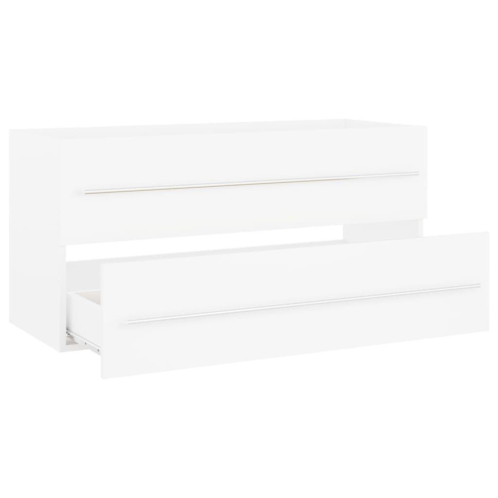 vidaXL Armario para lavabo madera contrachapada blanco 100x38,5x48 cm