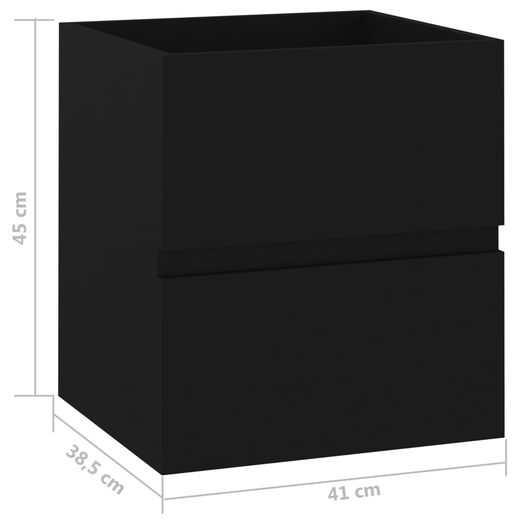 vidaXL Armario para lavabo madera de ingeniería negro 41x38,5x45 cm