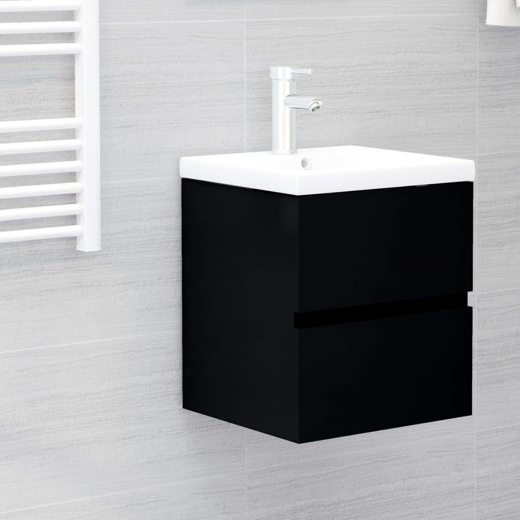 vidaXL Armario para lavabo madera de ingeniería negro 41x38,5x45 cm