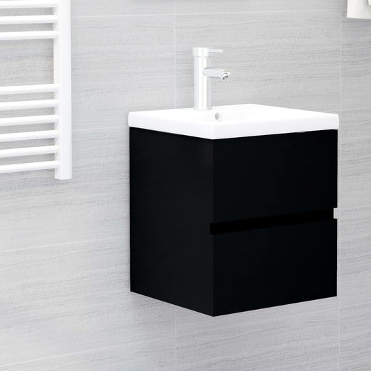 vidaXL Armario para lavabo madera de ingeniería negro 41x38,5x45 cm