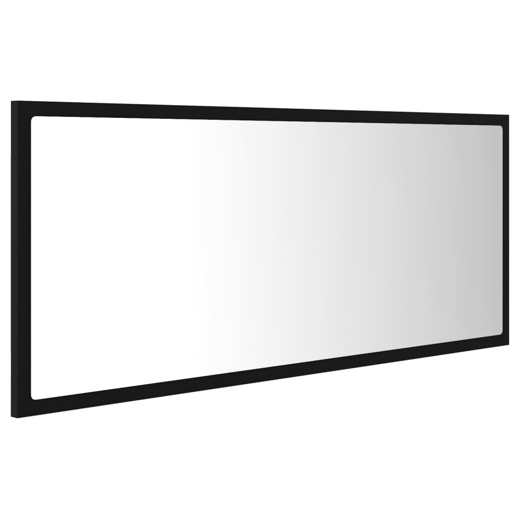 vidaXL Espejo de baño LED acrílico negro 100x8,5x37 cm