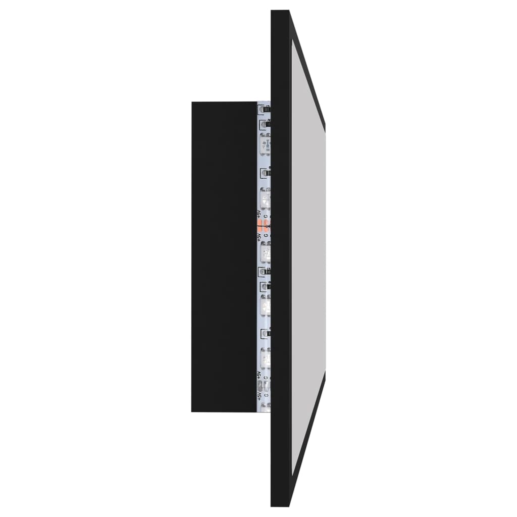 vidaXL Espejo de baño LED acrílico negro 100x8,5x37 cm