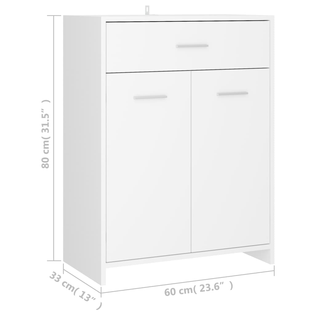 vidaXL Armario de baño madera contrachapada blanco 60x33x80 cm