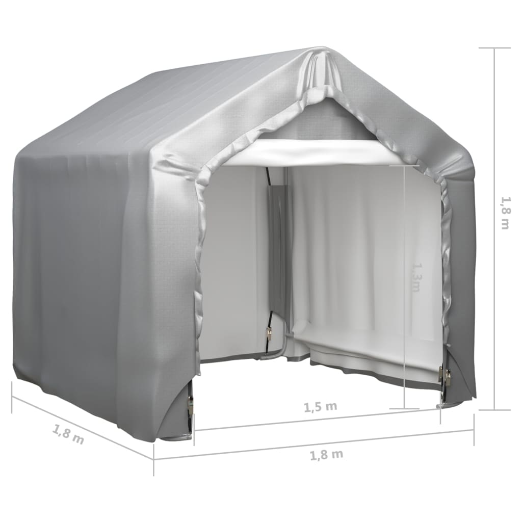 vidaXL Carpa de almacenamiento acero galvanizado gris 180x180 cm