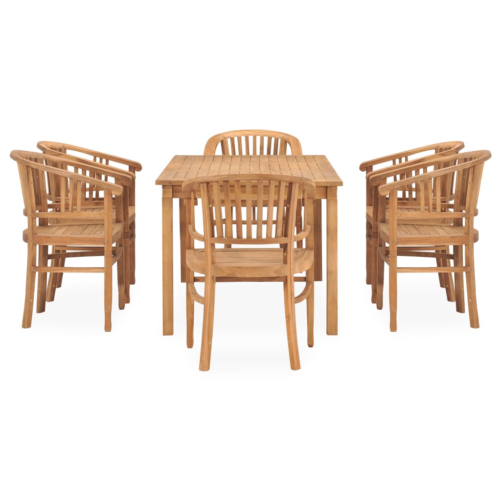 vidaXL Conjunto de comedor para jardín 7 piezas madera maciza de teca