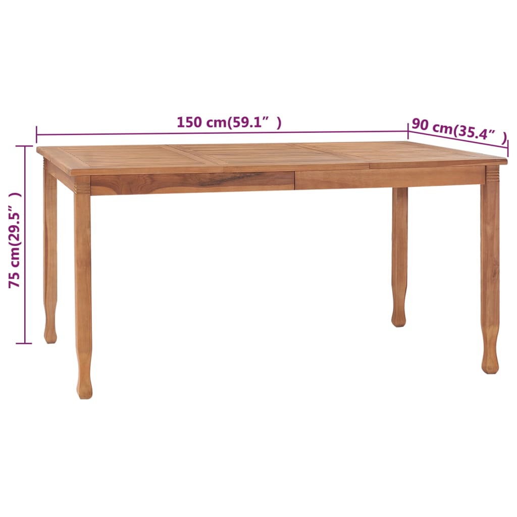 vidaXL Conjunto de comedor para jardín 7 piezas madera maciza de teca