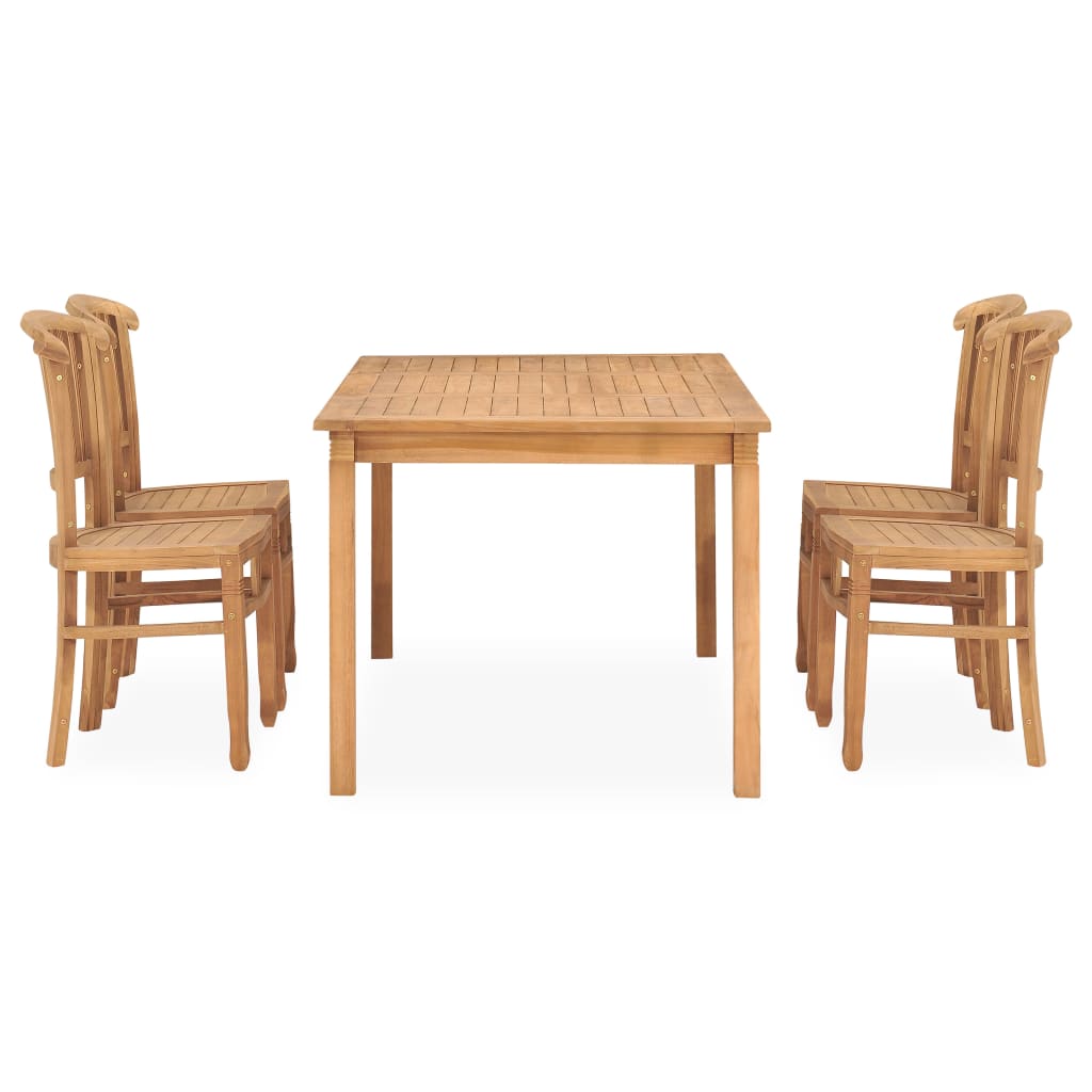 vidaXL Conjunto de comedor de jardín 5 piezas madera maciza de teca