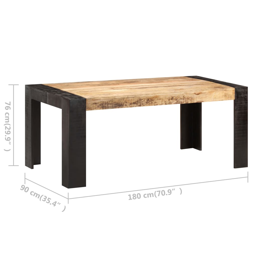 vidaXL Mesa de comedor de madera maciza de mango 180x90x76 cm