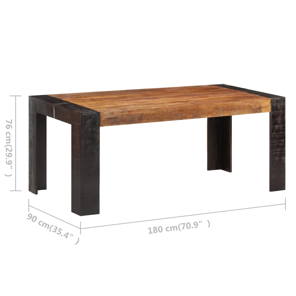 vidaXL Mesa de comedor de madera maciza de mango 180x90x76 cm