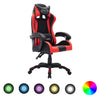 vidaXL Silla gaming con luces LED RGB cuero sintético rojo y negro