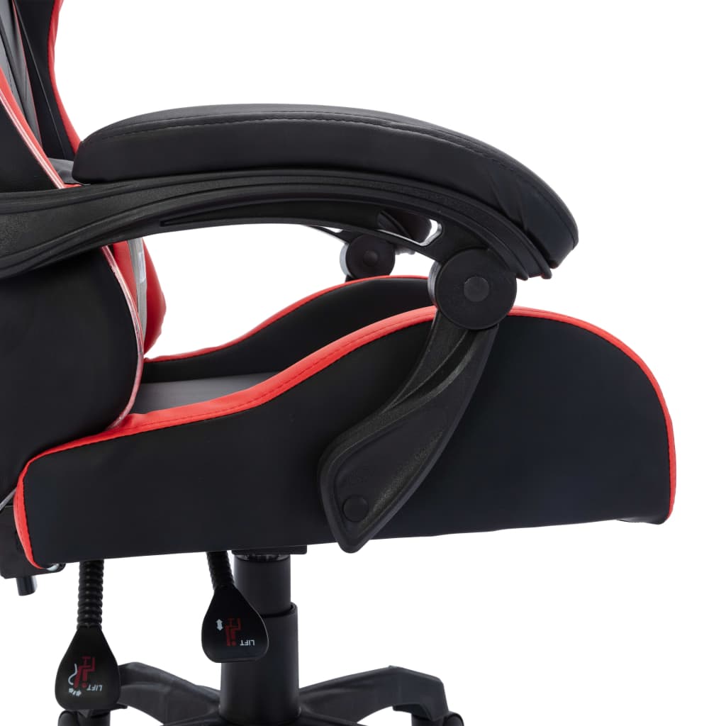 vidaXL Silla gaming con luces LED RGB cuero sintético rojo y negro