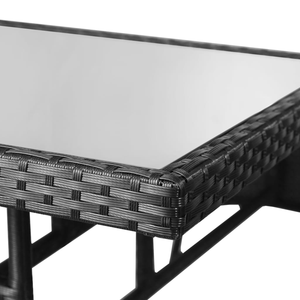 vidaXL Juego de comedor para jardín 3 piezas ratán sintético negro