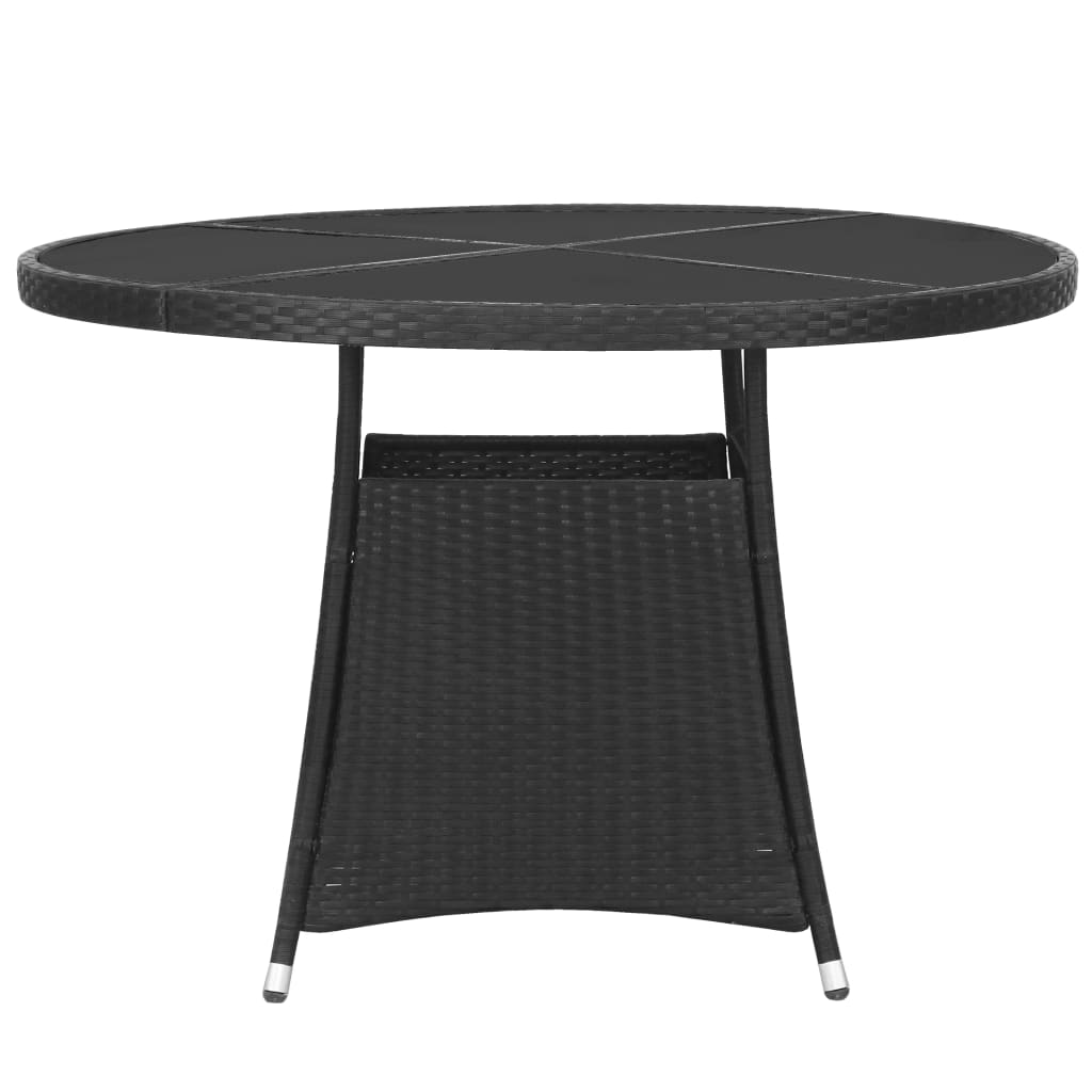 vidaXL Juego de comedor para jardín 5 piezas ratán sintético negro