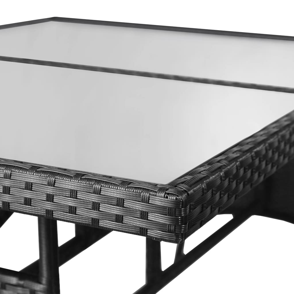 vidaXL Juego de comedor para jardín 5 piezas ratán sintético negro