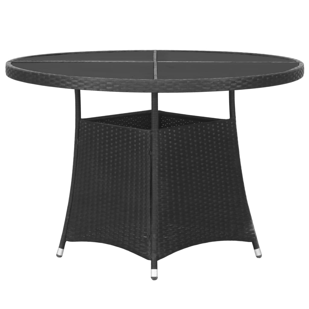 vidaXL Juego de comedor para jardín 5 piezas ratán sintético negro