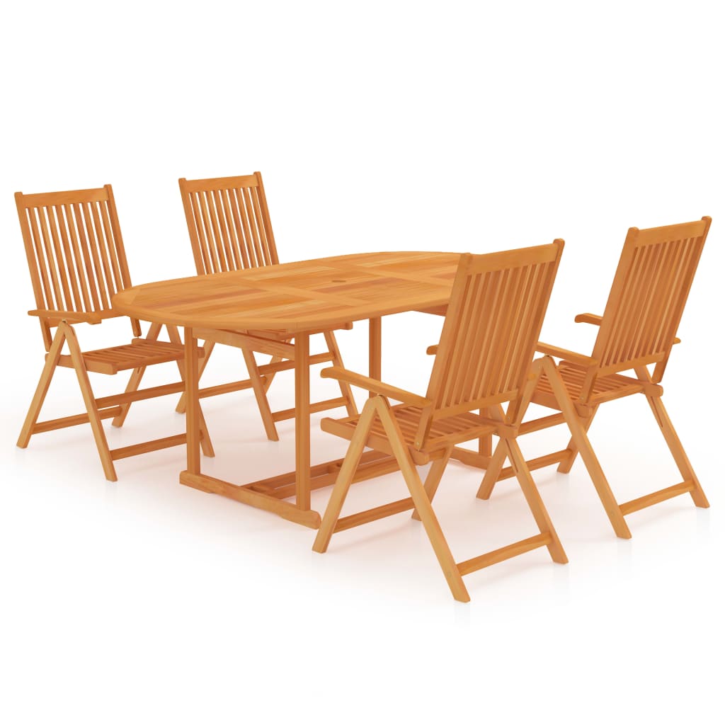 vidaXL Conjunto de comedor de jardín 5 piezas madera maciza de teca