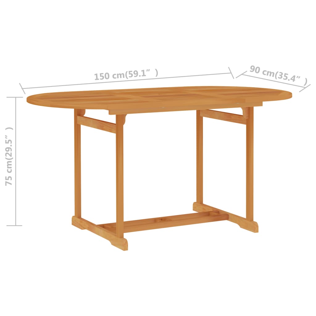 vidaXL Conjunto de comedor de jardín 5 piezas madera maciza de teca