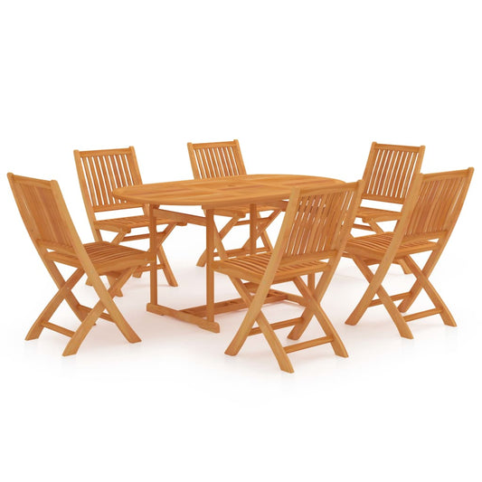 vidaXL Conjunto de comedor de jardín 7 piezas madera maciza de teca