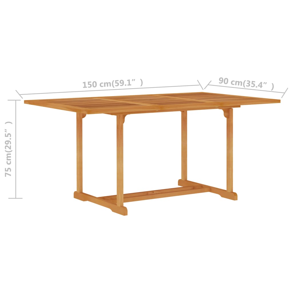 vidaXL Conjunto de comedor de jardín 5 piezas madera maciza de teca