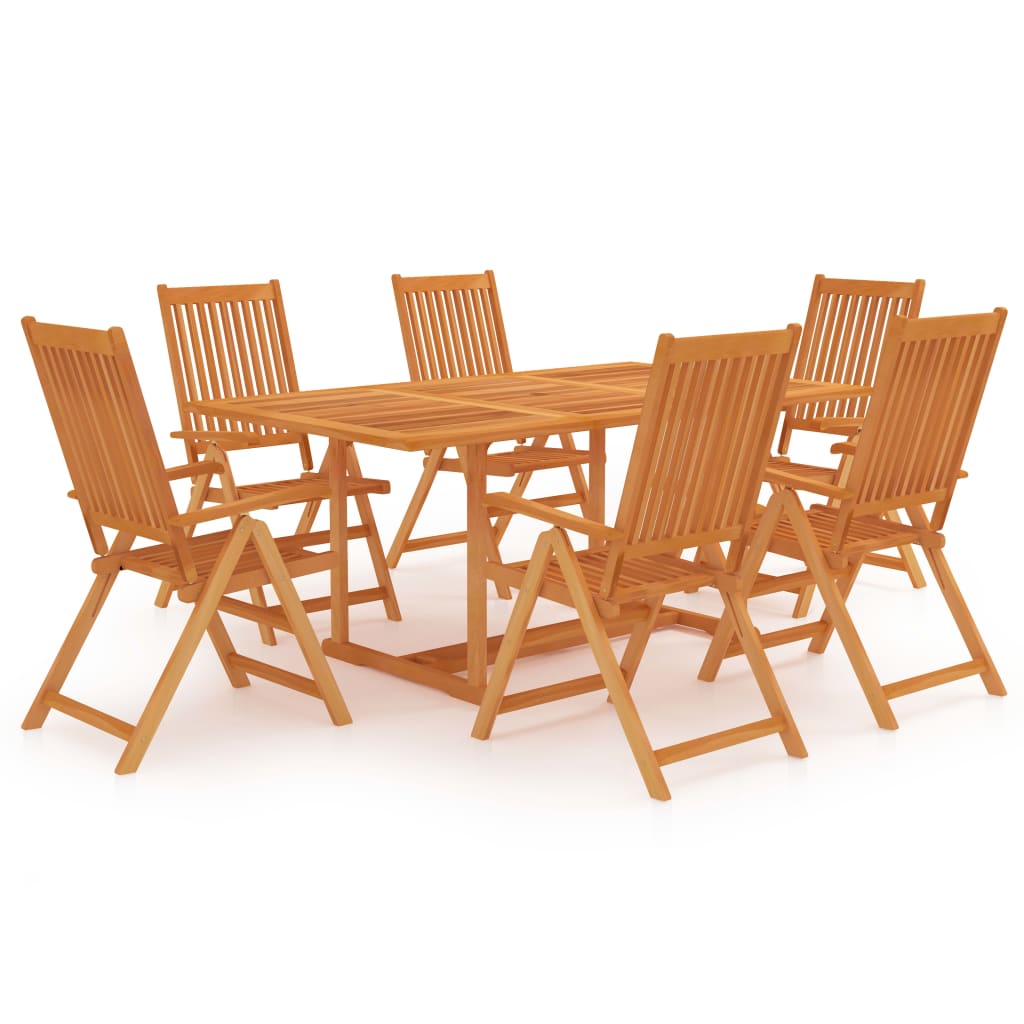 vidaXL Conjunto de comedor de jardín 7 piezas madera maciza de teca