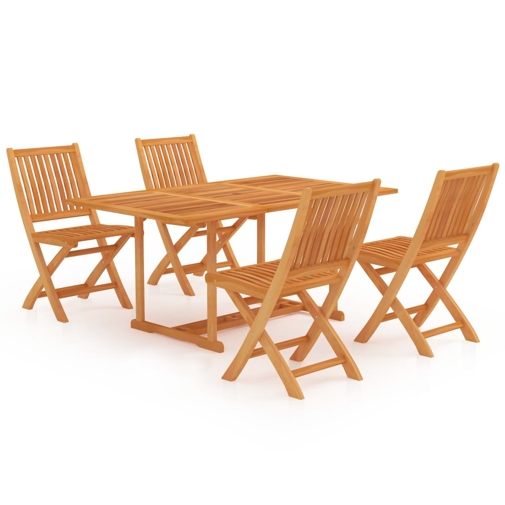 vidaXL Conjunto de comedor de jardín 5 piezas madera maciza de teca