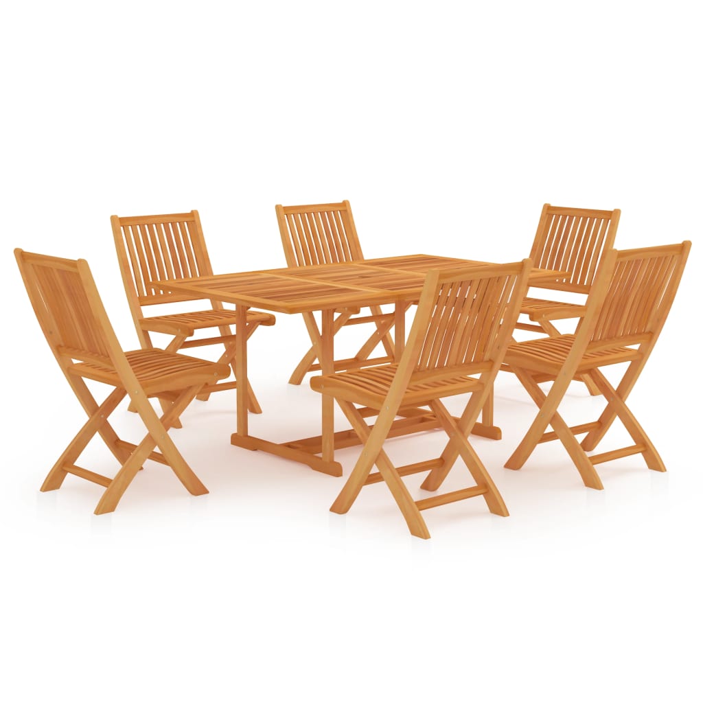 vidaXL Conjunto de comedor de jardín 7 piezas madera maciza de teca