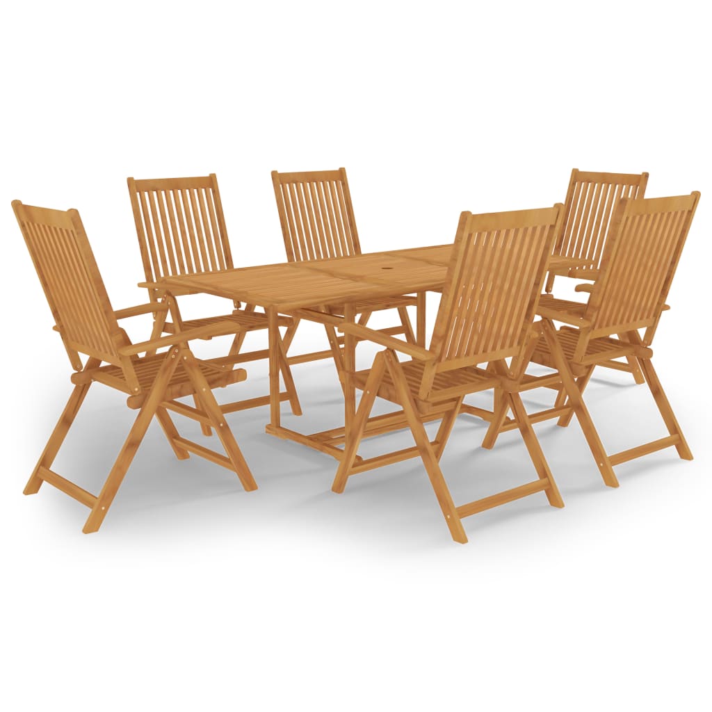 vidaXL Conjunto de comedor de jardín 7 piezas madera maciza de teca