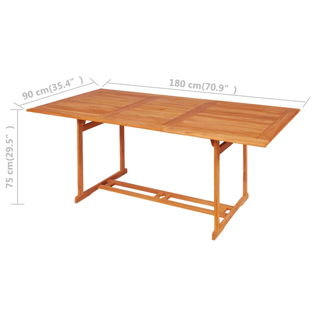 vidaXL Conjunto de comedor de jardín 7 piezas madera maciza de teca