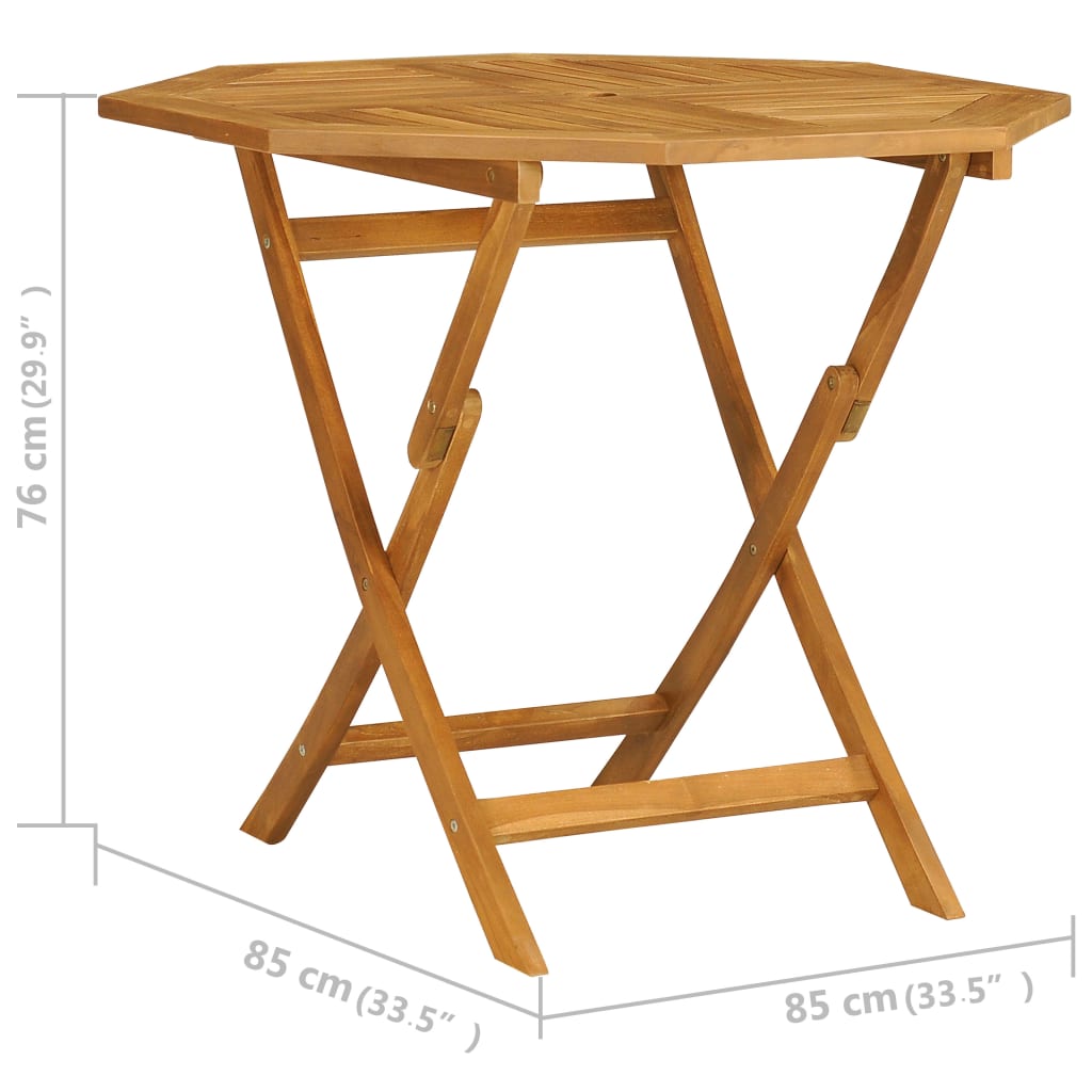 vidaXL Conjunto de comedor de jardín 5 piezas madera maciza de teca