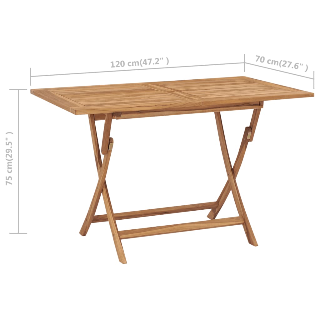 vidaXL Conjunto de comedor de jardín 5 piezas madera maciza de teca