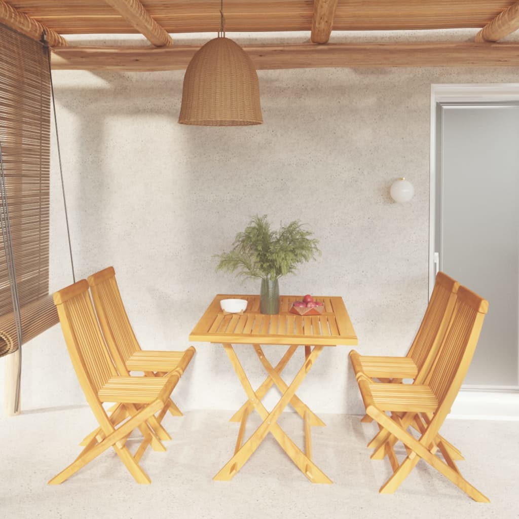 vidaXL Conjunto de comedor de jardín 5 piezas madera maciza de teca