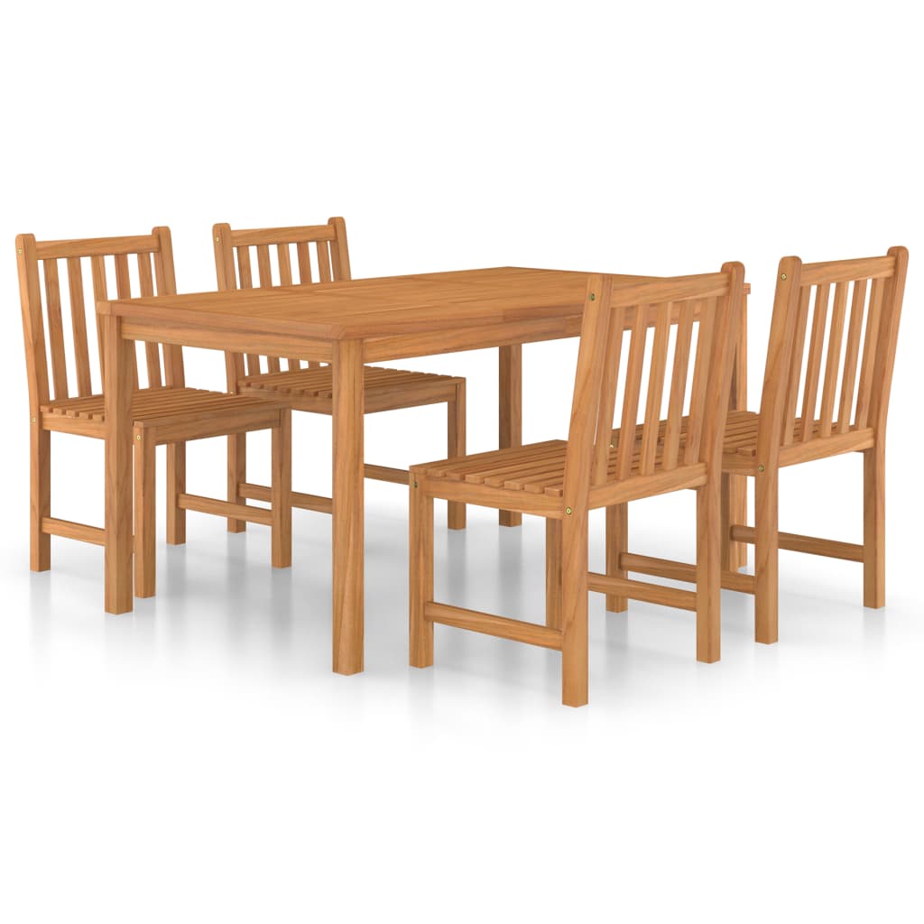 vidaXL Conjunto de comedor de jardín 5 piezas madera maciza de teca