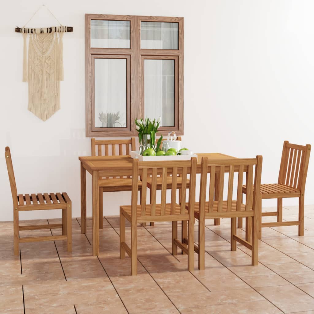 vidaXL Conjunto de comedor de jardín 7 piezas madera maciza de teca