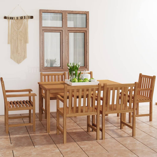 vidaXL Conjunto de comedor de jardín 7 piezas madera maciza de teca