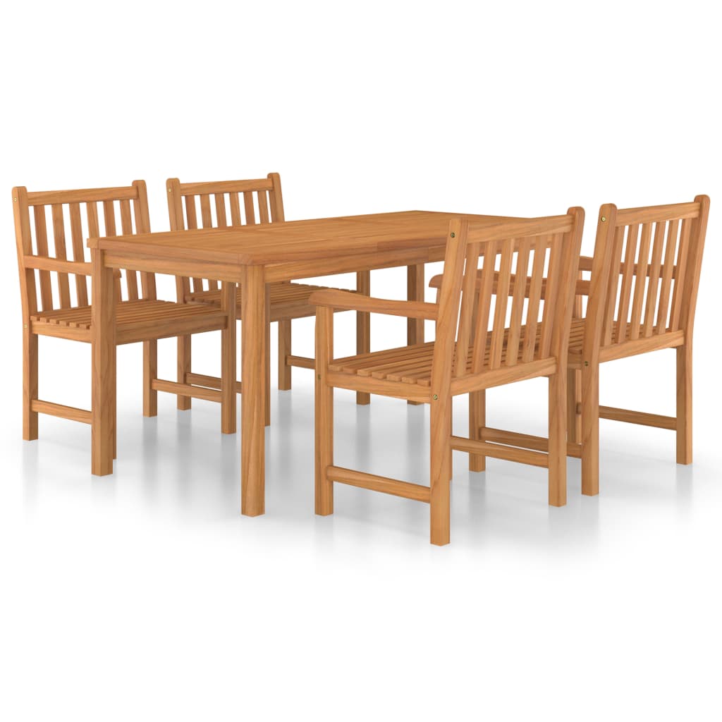 vidaXL Conjunto de comedor de jardín 5 piezas madera maciza de teca