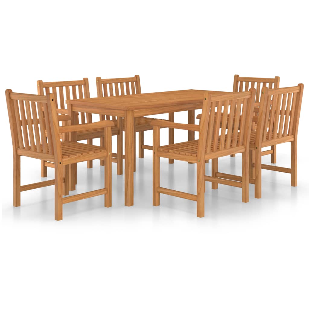 vidaXL Conjunto de comedor de jardín 7 piezas madera maciza de teca