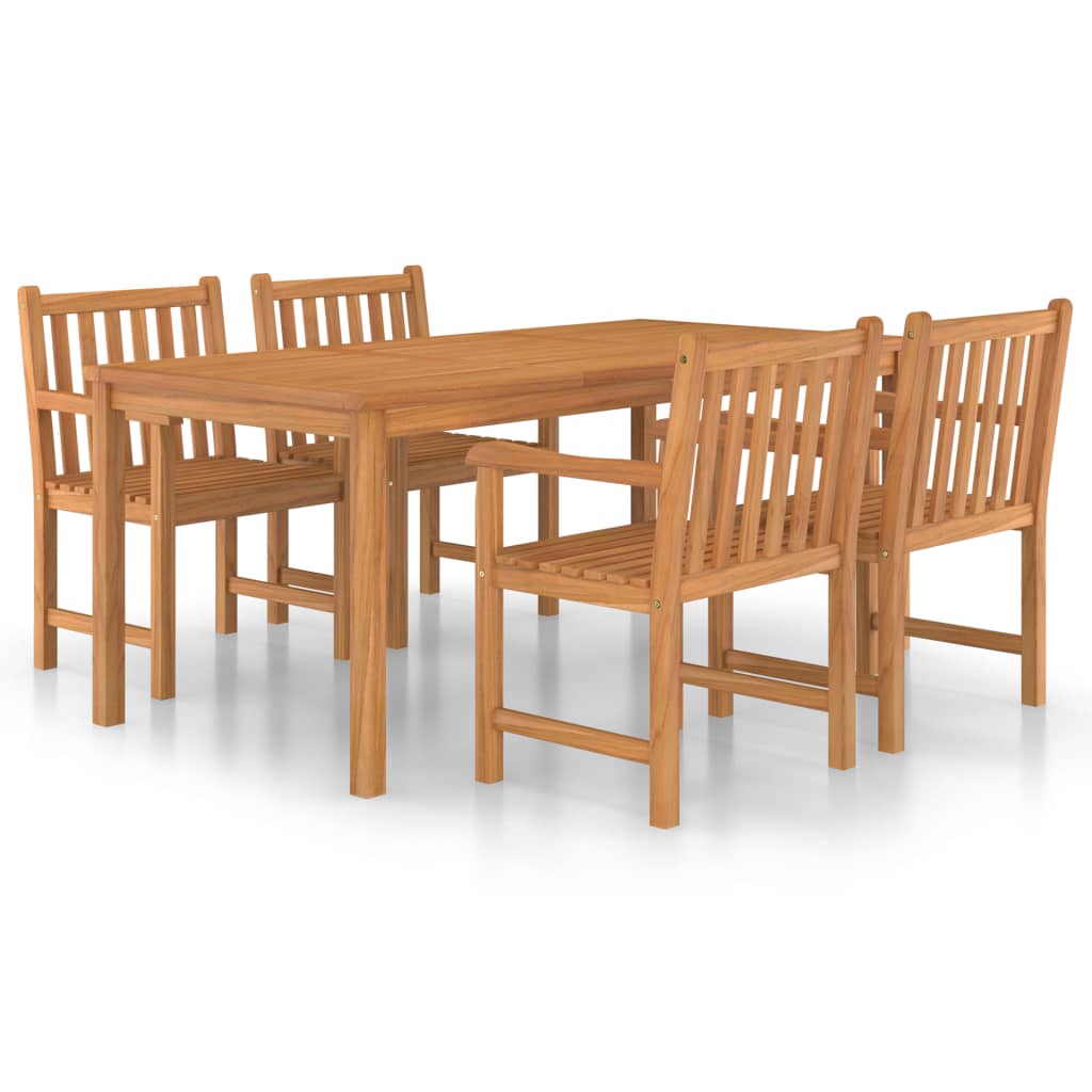 vidaXL Conjunto de comedor de jardín 5 piezas madera maciza de teca