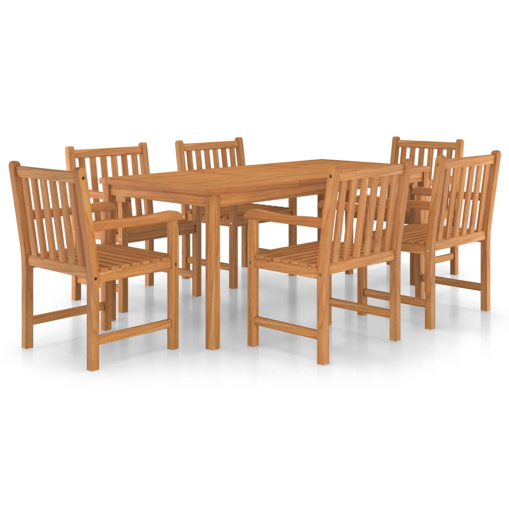 vidaXL Conjunto de comedor de jardín 7 piezas madera maciza de teca