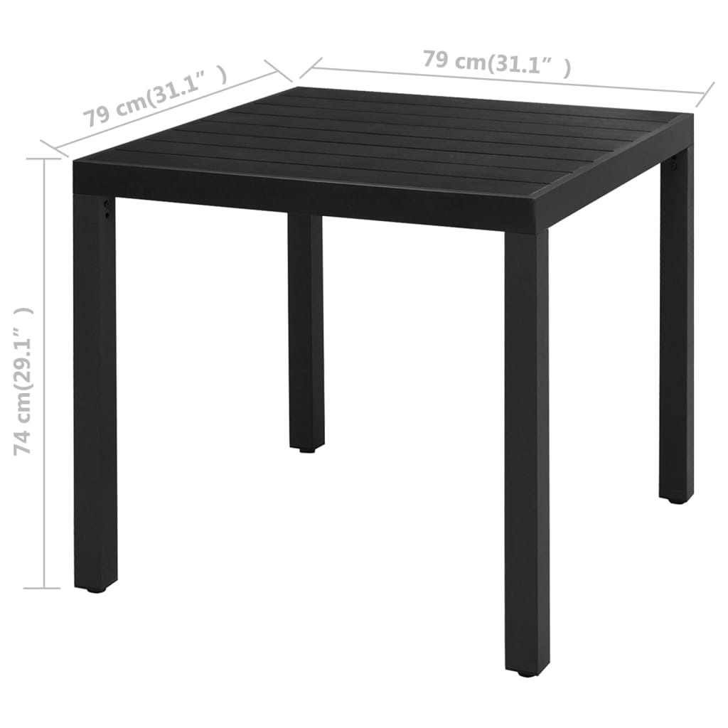 vidaXL Set de comedor de jardín de 3 piezas PVC ratán negro