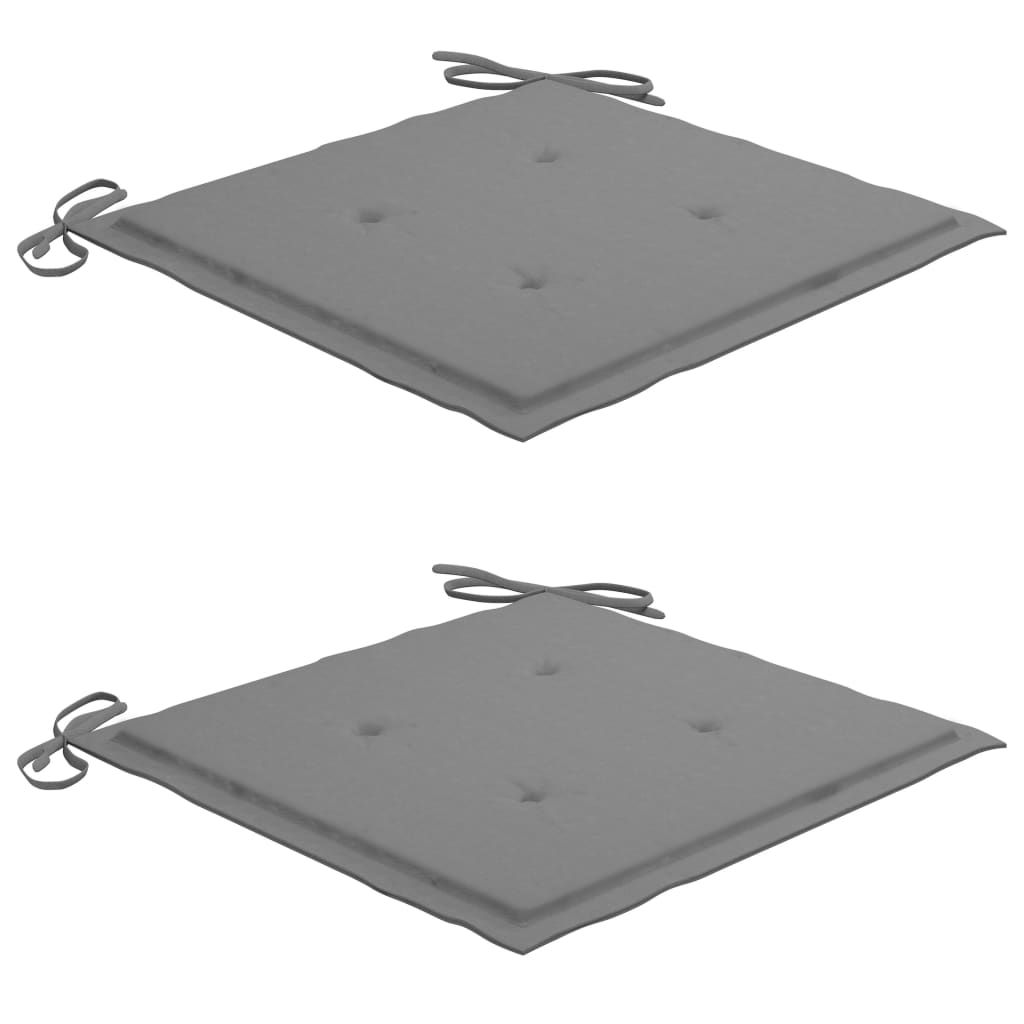 vidaXL Sillas de jardín 2 unidades madera maciza de acacia y cojines