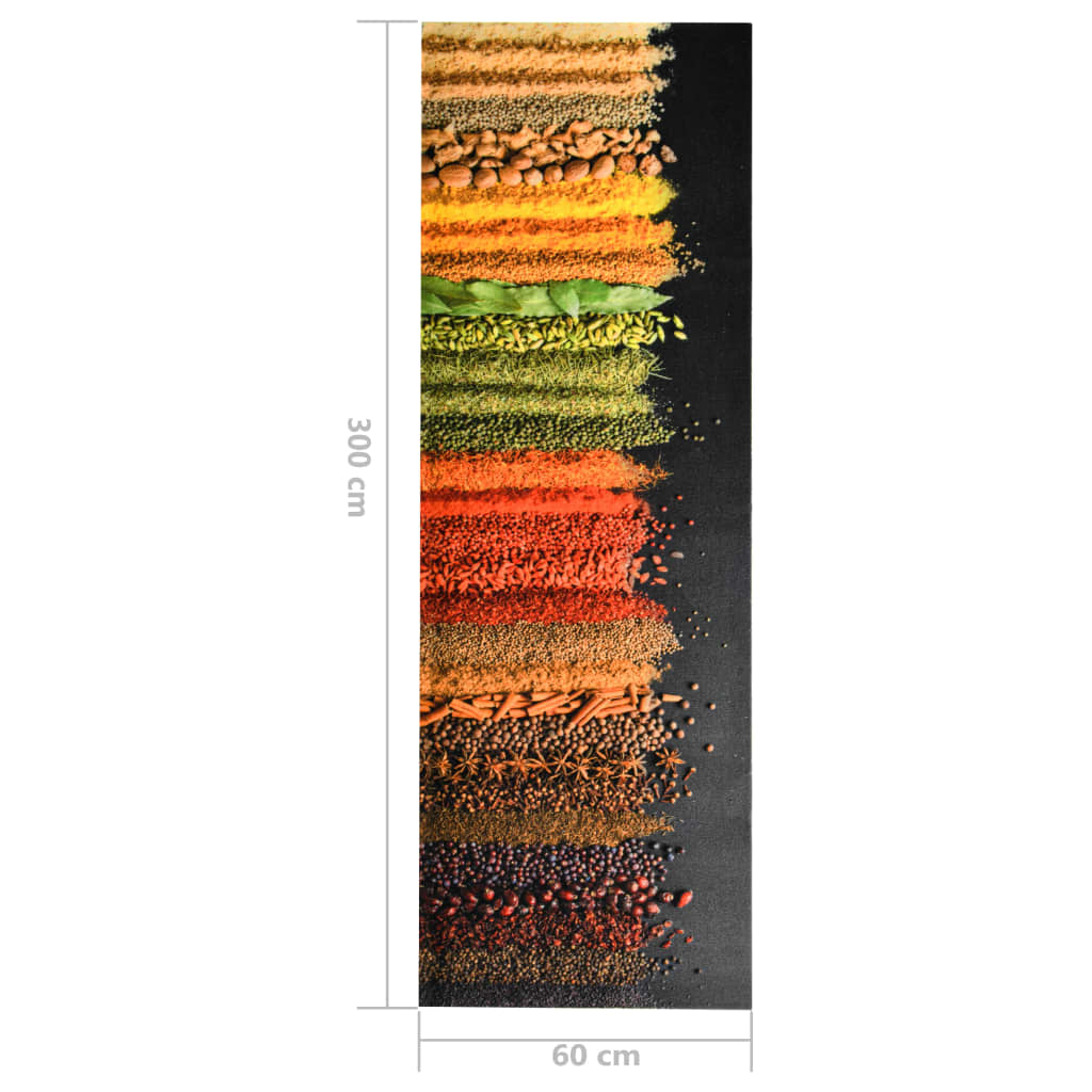 vidaXL Alfombra de cocina lavable Spice 60x300 cm