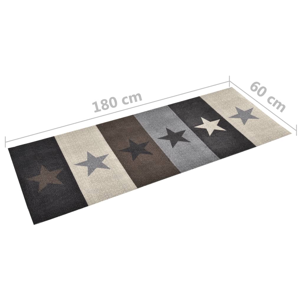 vidaXL Alfombra de cocina lavable Star 60x180 cm