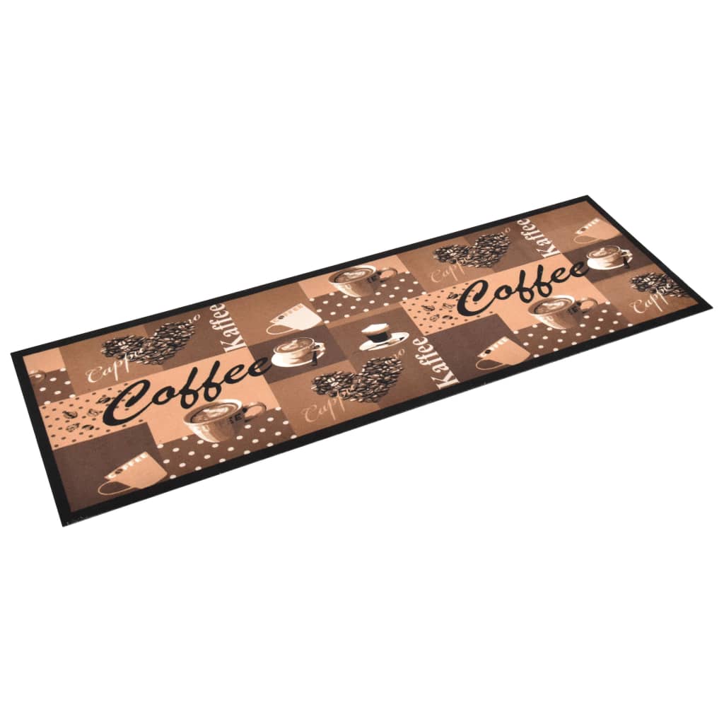 vidaXL Alfombra de cocina lavable Coffee marrón 45x150 cm