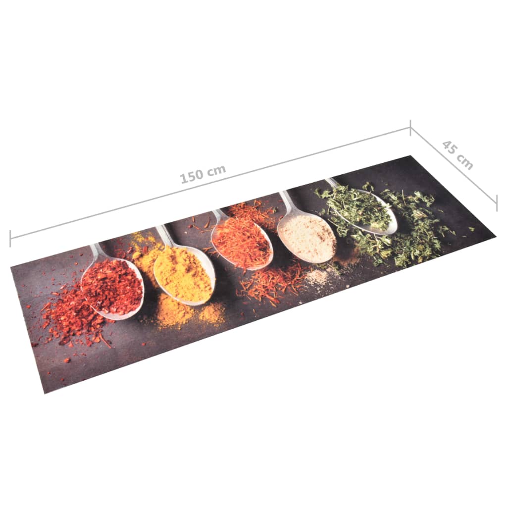 vidaXL Alfombra de cocina lavable Spoons 45x150 cm