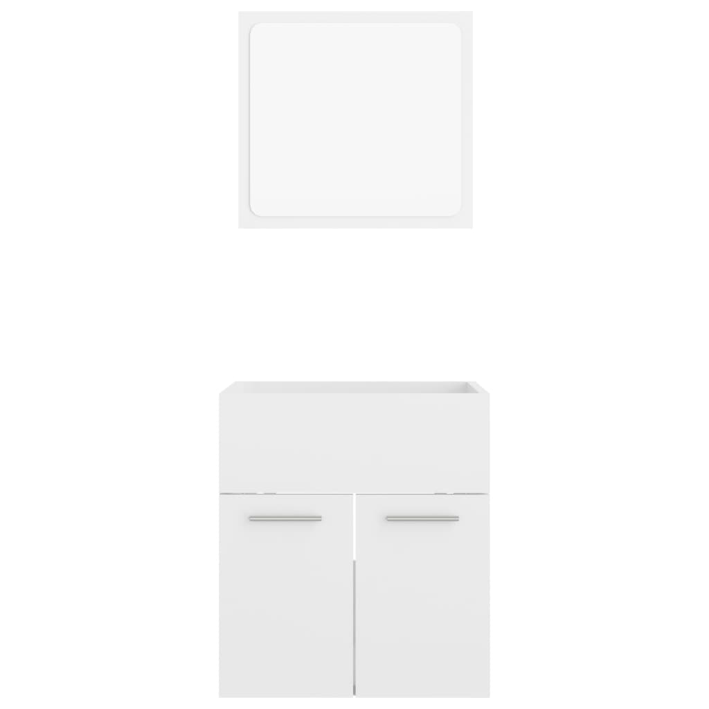 vidaXL Set muebles de baño 2 piezas madera contrachapada blanco brillo