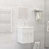 vidaXL Set muebles de baño 2 piezas madera contrachapada blanco brillo