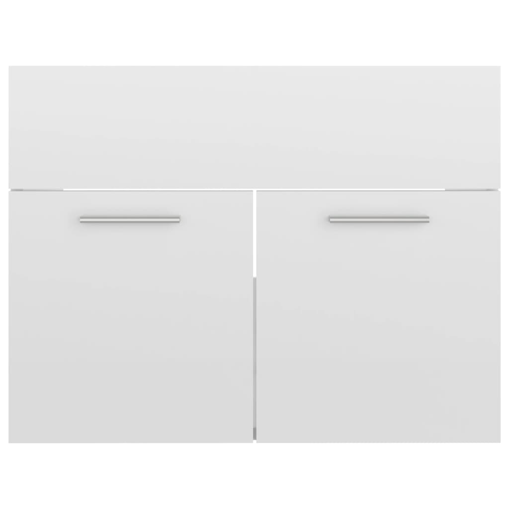 vidaXL Set muebles de baño 2 piezas madera contrachapada blanco brillo